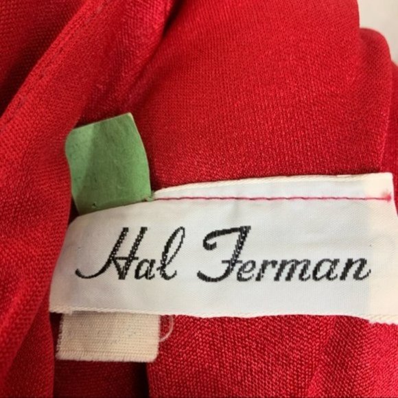 Vintage 70s Bright Red Faux Wrap Midi Dress - Picture 9 of 12